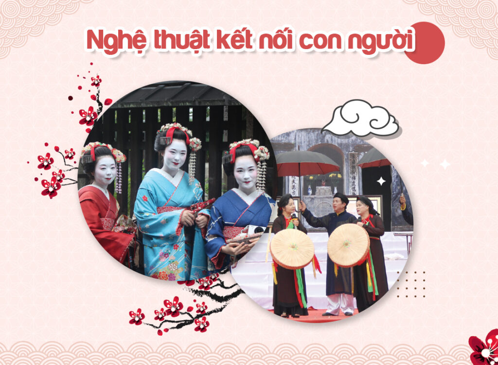 geisha và nghệ sĩ hát quan họ