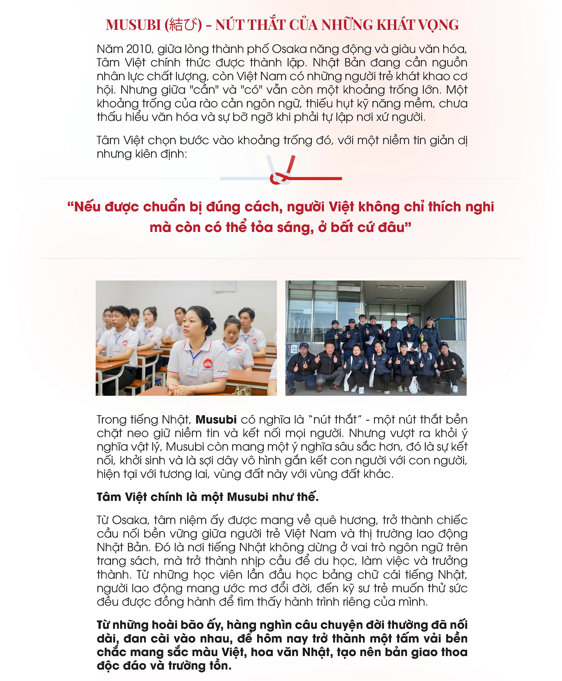 KHỞI TÂM ƯỚC MƠ VIỆT VƯƠN TẦM ĐẾN NHẬT BẢN